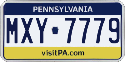 PA license plate MXY7779