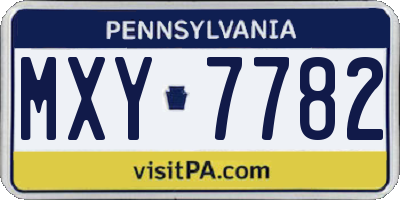 PA license plate MXY7782