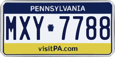 PA license plate MXY7788