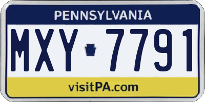 PA license plate MXY7791