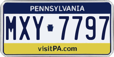 PA license plate MXY7797