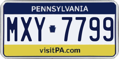 PA license plate MXY7799