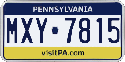 PA license plate MXY7815