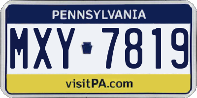 PA license plate MXY7819