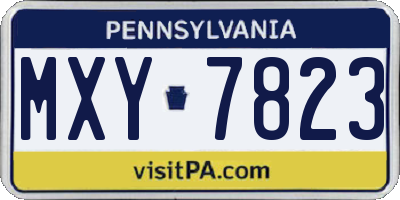 PA license plate MXY7823
