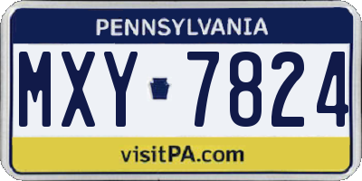 PA license plate MXY7824