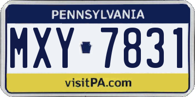 PA license plate MXY7831