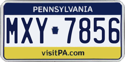 PA license plate MXY7856