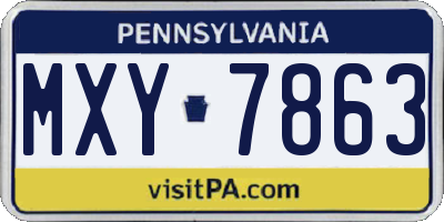 PA license plate MXY7863