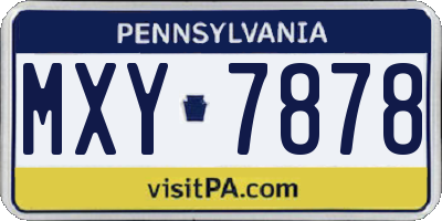 PA license plate MXY7878