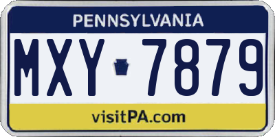 PA license plate MXY7879