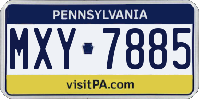 PA license plate MXY7885