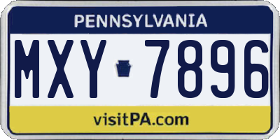 PA license plate MXY7896