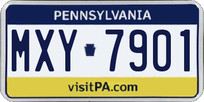 PA license plate MXY7901
