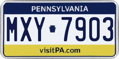 PA license plate MXY7903