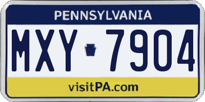 PA license plate MXY7904