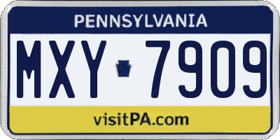 PA license plate MXY7909