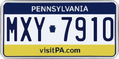 PA license plate MXY7910