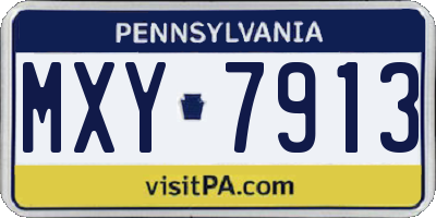 PA license plate MXY7913