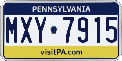 PA license plate MXY7915