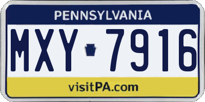 PA license plate MXY7916