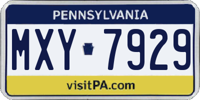 PA license plate MXY7929