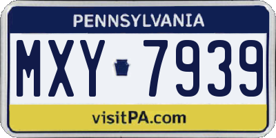PA license plate MXY7939