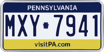 PA license plate MXY7941