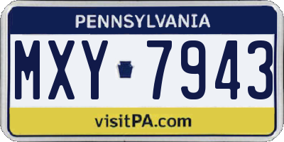 PA license plate MXY7943