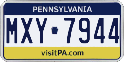 PA license plate MXY7944