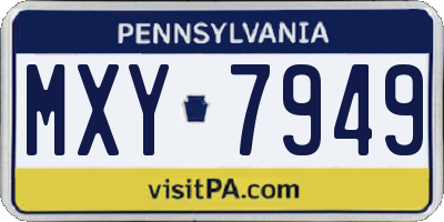 PA license plate MXY7949