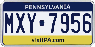PA license plate MXY7956