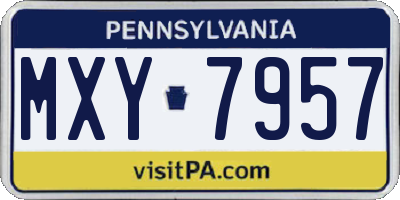 PA license plate MXY7957
