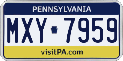 PA license plate MXY7959