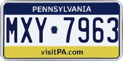 PA license plate MXY7963