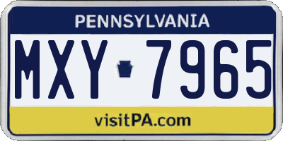 PA license plate MXY7965