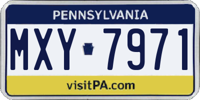 PA license plate MXY7971