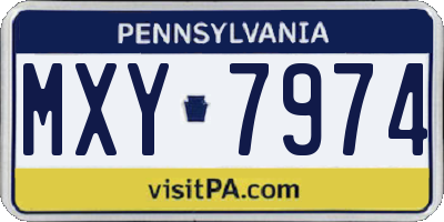 PA license plate MXY7974