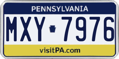 PA license plate MXY7976