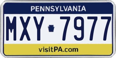 PA license plate MXY7977