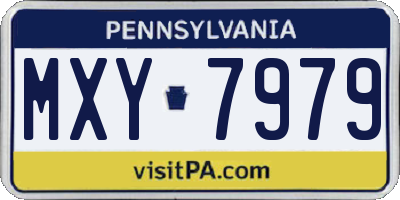 PA license plate MXY7979