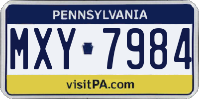 PA license plate MXY7984