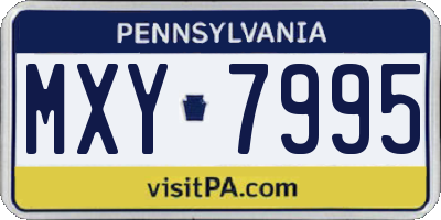 PA license plate MXY7995