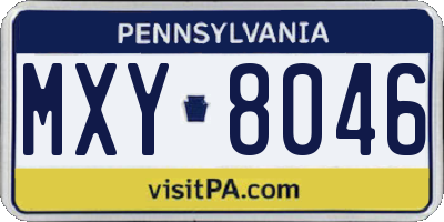 PA license plate MXY8046