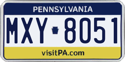 PA license plate MXY8051