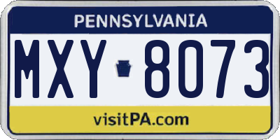 PA license plate MXY8073