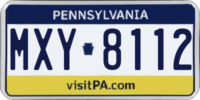 PA license plate MXY8112