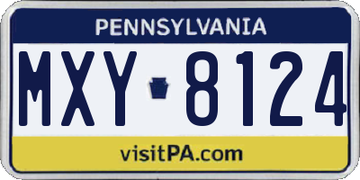 PA license plate MXY8124