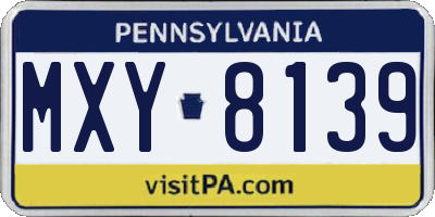 PA license plate MXY8139
