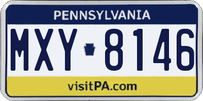 PA license plate MXY8146